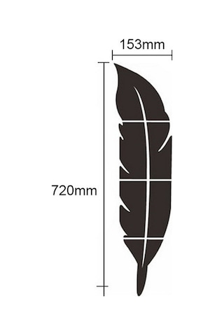 Vkemall 3d Kanat Şekli Akrilik Ayna Duvar Sticker - Koruyucu Filmi İle, Kolay Kurulum, Çekilebilir, 73x18cm Siyah Siyah