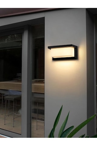 Lexroo Bahçe Aydınlatması Led Işık 12w Beyaz Günışığı Işık Zita Ultra Şapkalı Bahçe Duvar Aplik Su Diğer