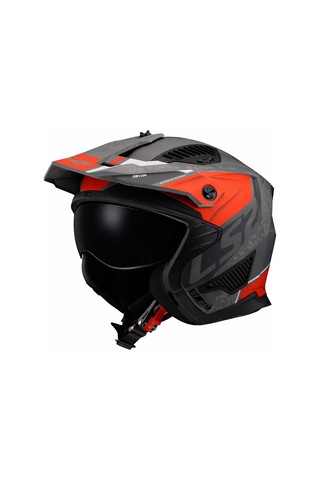 Ls2 Drıfter Devor Siyah Vizör Kask Mat Gri Tıtanıum Kırmızı