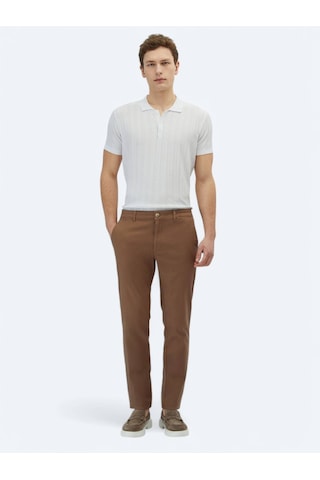 Kip Açık Kahve Dokuma Regular Fit Casual Pamuk Karışımlı Pantolon Kahverengi