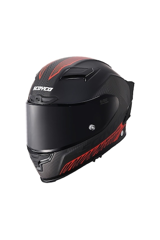 Motoanl Full Face Ce Yüksek Güvenlikli Motor Kaskı Freedom Edition Siyah Kırmızı