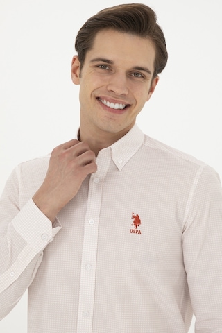 U.s. Polo Assn. Erkek Pudra Gömlek Desenli 50284894-vr042 Pembe