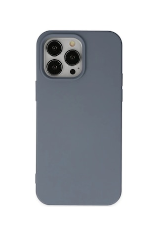 Apple Apple iPhone Uyumlu 15 Pro Max Kılıf Nano İçi Kadife Silikon - Gri