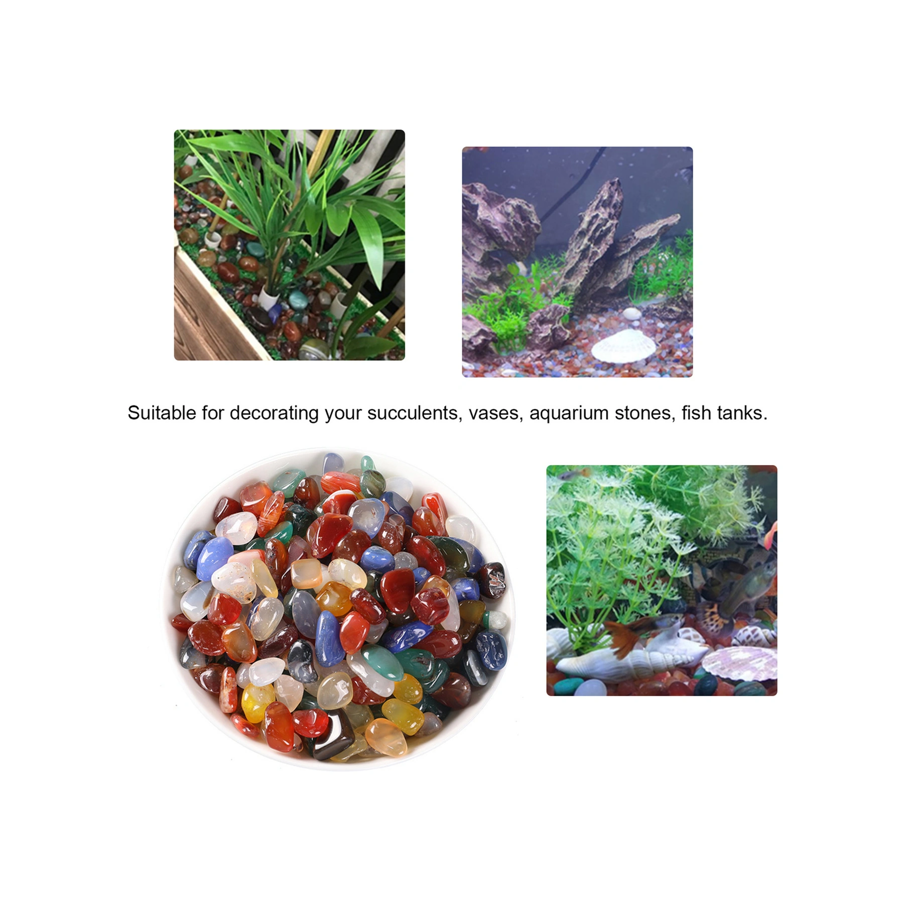 Neevoyu 100g Doğal Ahenk Taşları, 5-7mm Parlatılmış Renkli Kırıklar, Akvaryum Dekorasyonu Ve Dıy İçin Kullanıma Uygun