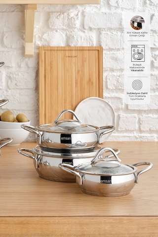 Emsan Cemre 6 Parça Çelik Sahan Seti