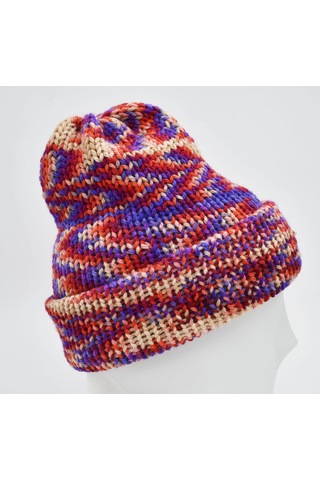 Kalın Kışlık Örgü Yün Kadın Bere Çift Kat Mor Mor