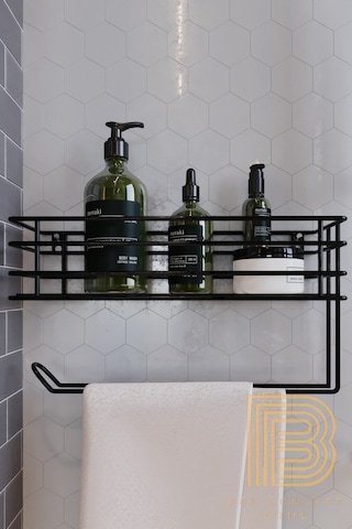Banyo Düzenleyici Çok Amaçlı Dekoratif Havluluk Düzenleyici Siyah