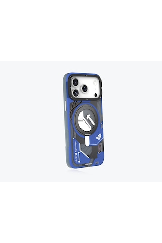 Apple Uyumlu iPhone 17 Pro Kılıf M-safe Şarj Özellikli Youngkit Starship Serisi Kapak Mavi Mavi