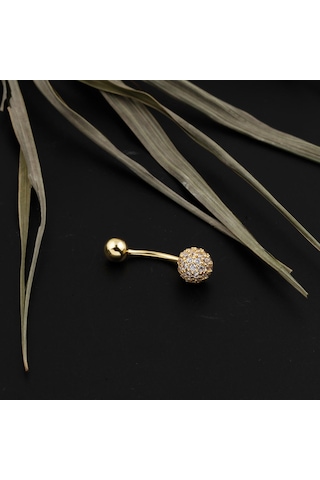 Bilezikci Kadın 14 Ayar Atın Göbek Piercing Sarı