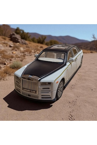 Metal Araba Çek Bırak Rolls Royce Krem Sesli Ve Işıklı Diğer