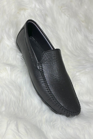 Günlük Erkek Hakiki Deri Siyah Tokalı Kaymaz Taban Casual Klasik Ayakkabı Rahat 600 - 601 - 603 Düz Siyah