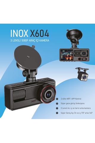 Inox-x604 Wifi 3 Kameralı Araç Kamerası