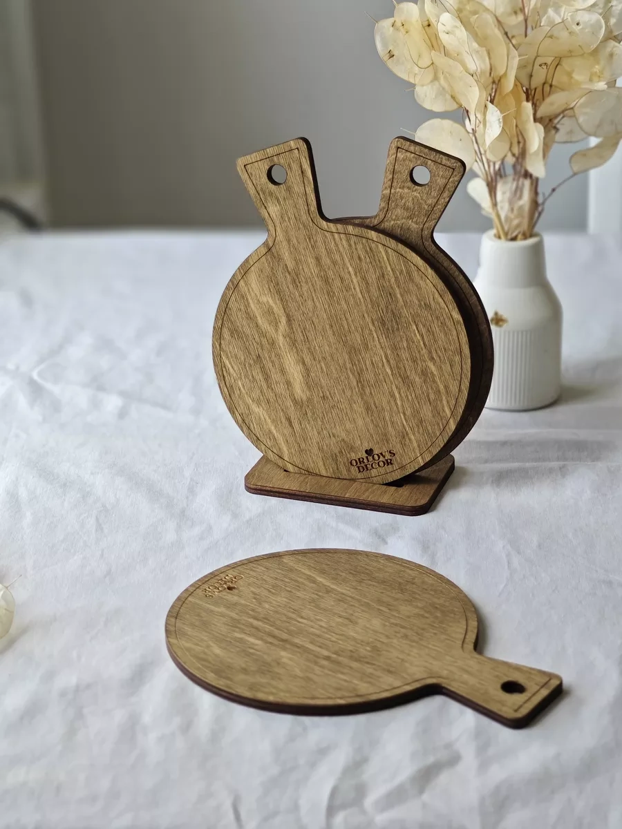 Orlov's Decor Sıcak Tencereler İçin Ahşap Altlıklar, Sette 3 Adet 158060354 Kahverengi