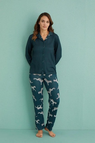 Arcan Mihra Kadın Gömlek Yaka Termal Pijama Takımı 14300/20 - 1 Adet 001