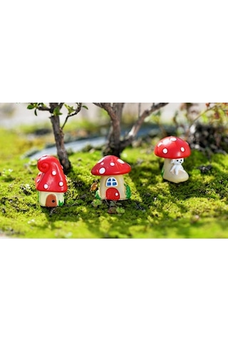 Trendooze 3 Adet Mikro Bahçe Dekorasyonu Reçine Süslemeleri Seti Renkli Model