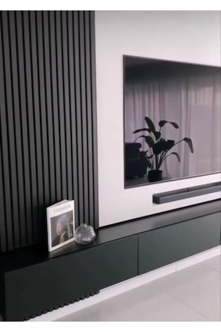 Winpanel Dekoratif Ahşap Duvar Paneli Antrasit Renk 50x240cm .