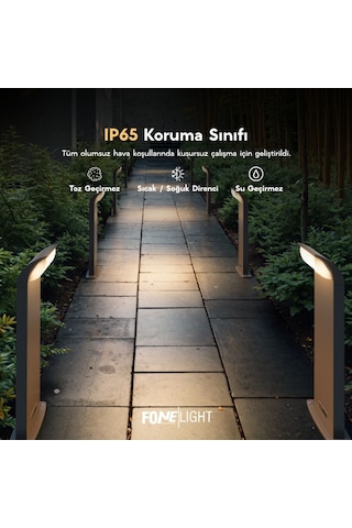 Fonelight Naja 80 Cm Led Bahçe Bollard Aydınlatma Direği Antrasit Alüminyum Ip65 Peyzaj Yürüyüş Yolu Aydınlatması 9w 3000k