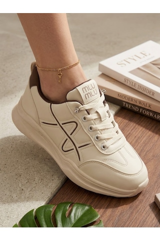 Stoneclass Kadın Kışlık Sneaker Su Geçirmez Kaydırmaz Ortopedik Hafif Taban Avrupa Standartlarında İthal Üretim Bej