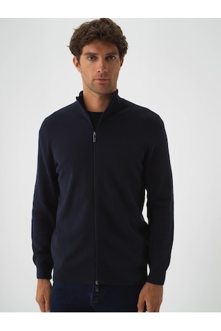 Xint Lacivert Pamuk Dokulu Regular Fit Hırka 801742