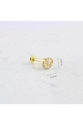 Glorria Altın Ay Yıldız Tragus Piercing Çok Renkli 35735393