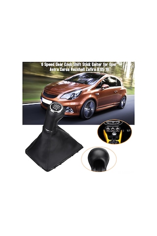 Samdoo Opel Astra Corsa Zafira B 05-10 İçin 6 Vitesli Deri Vites Topuzu Ve Kılıf Seti Siyah