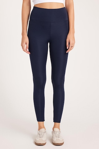 Tudors Kadın Slim Fit Dar Kesim Scuba Kumaş Beli Lastikli Lacivert Tayt-40373 Lacivert