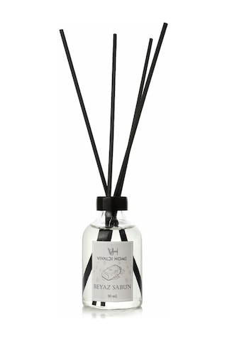 Vivaldi Home Beyaz Sabun Çubuklu Oda Kokusu Esansiyel Uçucu Yağ 50 ML