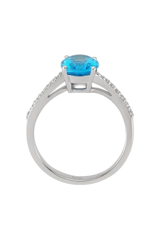 Sirius Pırlanta Ve Oval Mavi Topaz Taşlı Yüzük 0817R0155