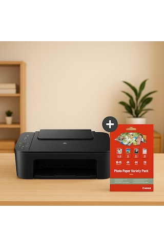 Pixma E3640 + Fotoğraf Kağıdı li Çok Renkli