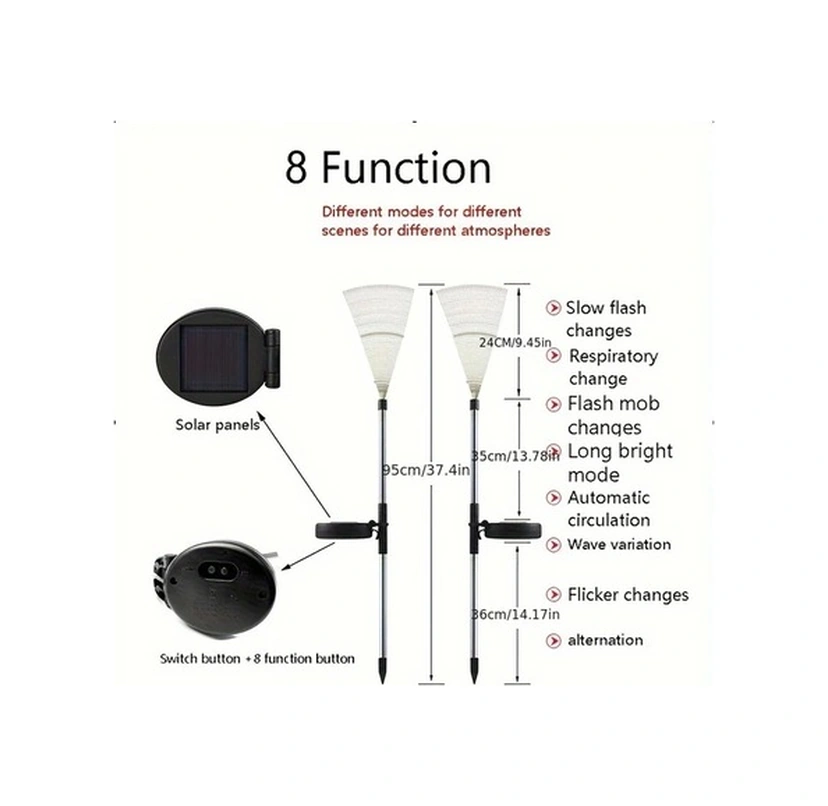 Trendooze Sunshine022 150 Led Güneş Bahçe Lambası, Sıcak Işık Dekorasyon