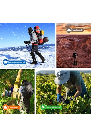 Reedark Kış Yürüyüşü Ve Kayak İçin Su Geçirmez Bacak Koruyucu, Çöl Tozu Önleyici Ayak Kılıfı, Siyah M Boyut 100 Adet