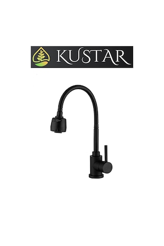 Kustar Asur Banyo Lavabo Bataryası Tam Siyah
