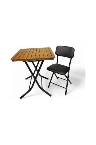 Katlanır Metal Ayaklı Siyah Sandalye - Foldable Metal Legs Chair