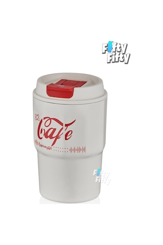 Vagonlife 2'li Çelik Termos-kahve Bardağı Seti 750ml Çift Kullanım Termos//450ml Mug Kahve Bardağı Beyaz