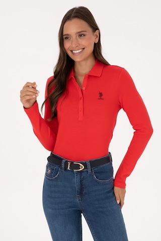 U.S. Polo Assn. Kadın Kırmızı Basic Polo Yaka Sweatshırt 50307755-VR030