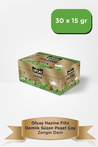 Ofçay Hazine Zengin Dem Siyah Süzen Demlik Poşet Çay 30 x 15 G