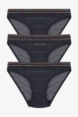 Kadın 3'lü Dantelli - Baskılı Külot 20820 Siyah