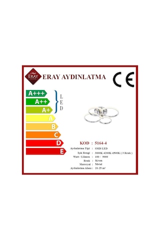 Eray Aydınlatma 5164-4 Led 4 Lü Avize