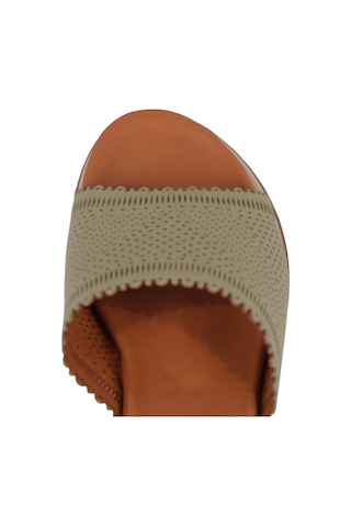 Napa Shoes Kadın Lazer Kesimli Perfore Düz Taban Rahat Terlik Napa-1204 Yeşil