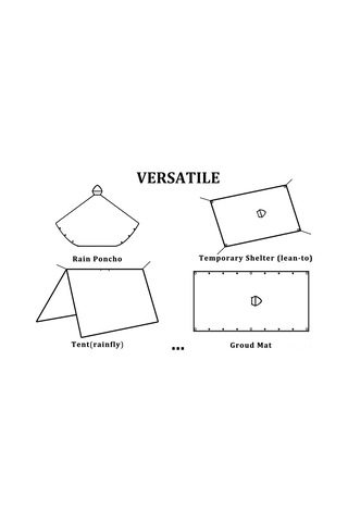 Leezsing Çok Amaçlı Su Geçirmez Pu Yağmurluk - Kamp, Yürüyüş, Piknik İçin 3'ü 1 Arada Haki