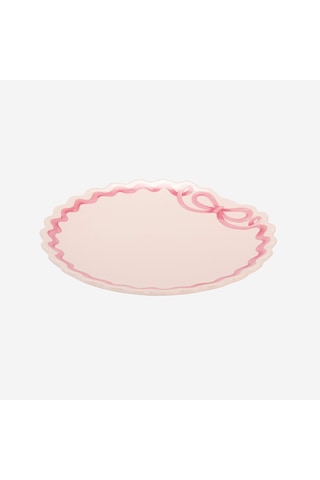 Pembe Stoneware Yemek Tabağı 25 Cm