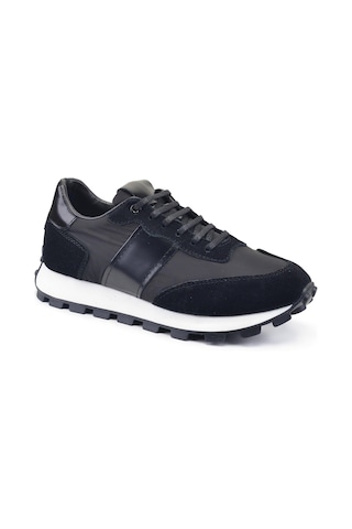 Siyah Bağcıklı Sneaker -20612--siyah Süet - Açma - Tekstil Çok Renkli