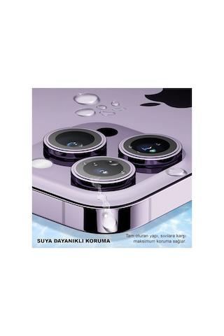 Sapphire Apple iPhone 14 Pro / 14 Pro Max Uyumlu 9 Mohs %99.99 Safir Renkli Kamera Lens Koruyucu