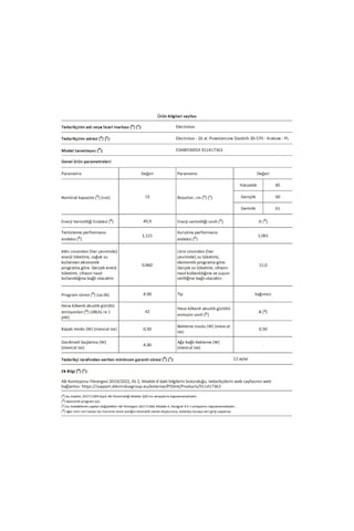 Electrolux GlassCare ESM89300SX 8 Programlı 15 Kişilik Bulaşık Makinesi