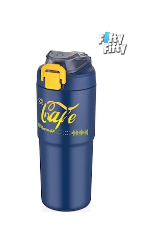 Vagonlife 2'li Çelik Termos-kahve Bardağı Seti 750ml Çift Kullanım Termos//450ml Mug Kahve Bardağı Lacivert - Mor