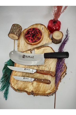 Sürmene 3'lü Mutfak Seti Kahverengi - Siyah