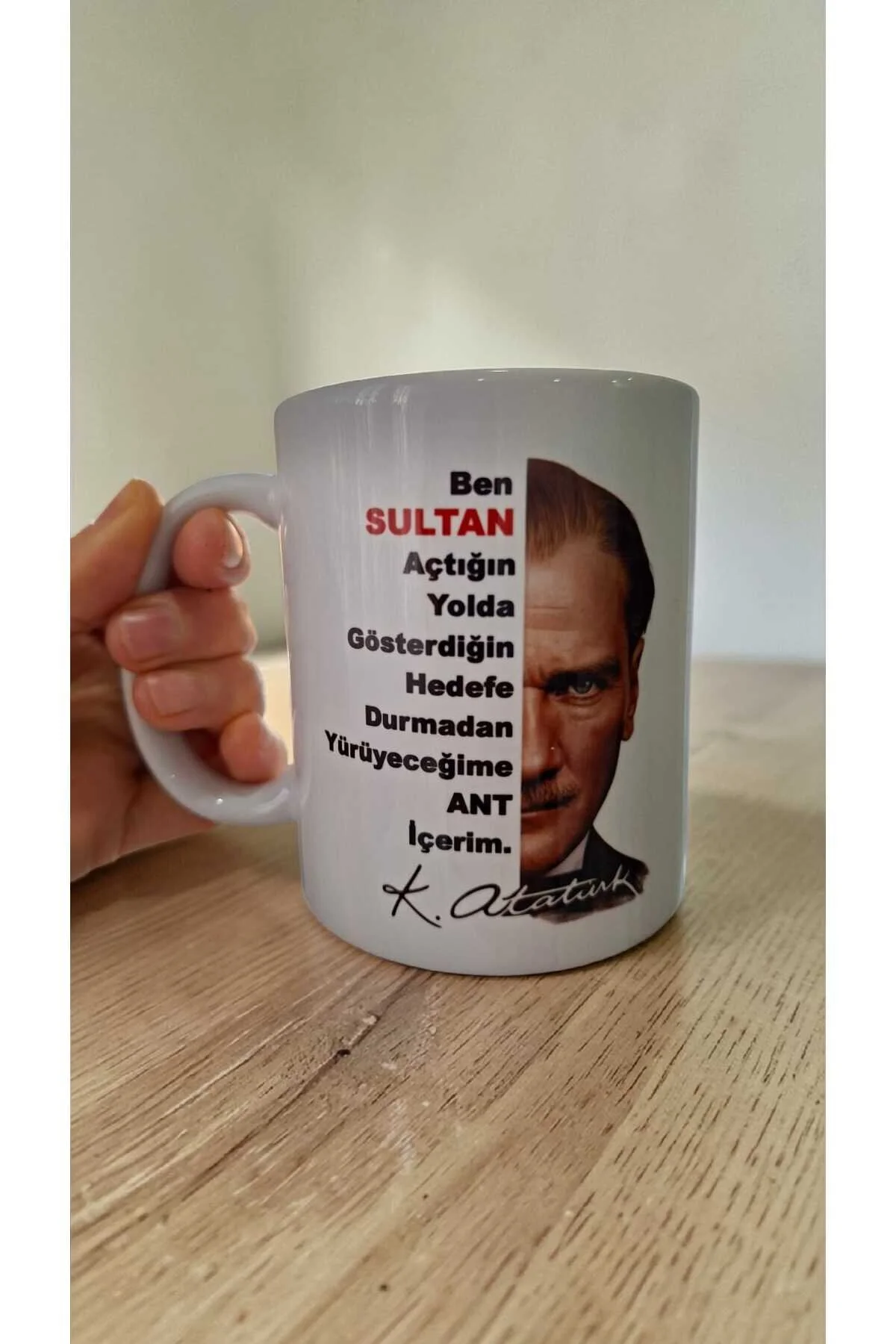 Kişiye Özel Öğrenci Ve Atatürk Andımız Baskılı Tek Yön Baskılı 300 Ml Kupa Bardak Beyaz