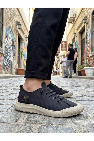 Ba0248 Boa Siyah Bej Taban Esnek Bağcıklı Ultra Hafif Nefes Alan Sneaker Ayakkabı