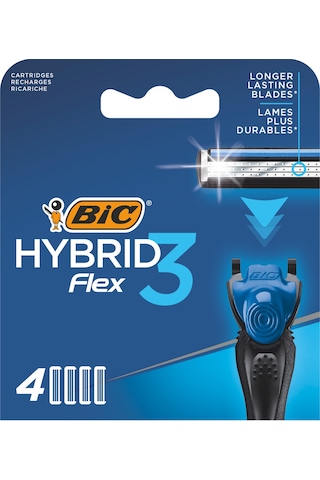 Bic Flex 3 Hybrid Yedek Tıraş Bıçağı Kartuşu 4'lü