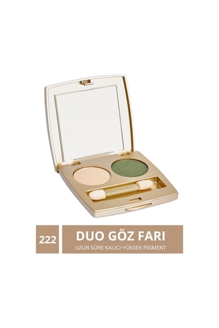 Kajal İkili Göz Farı Shimmer Duo Eyeshadow 222 Açık Bej Orman Yeşili